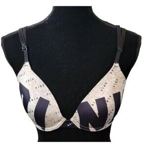 Pink Logo Black Gray Bra Size 32D Wear Everywhere T-shirt Bra